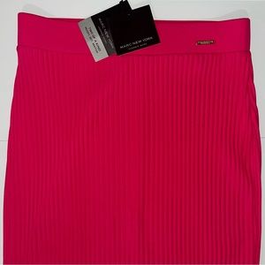 Marc New York by Andrew Marc Peacock Pink Pleated Midi Skirt